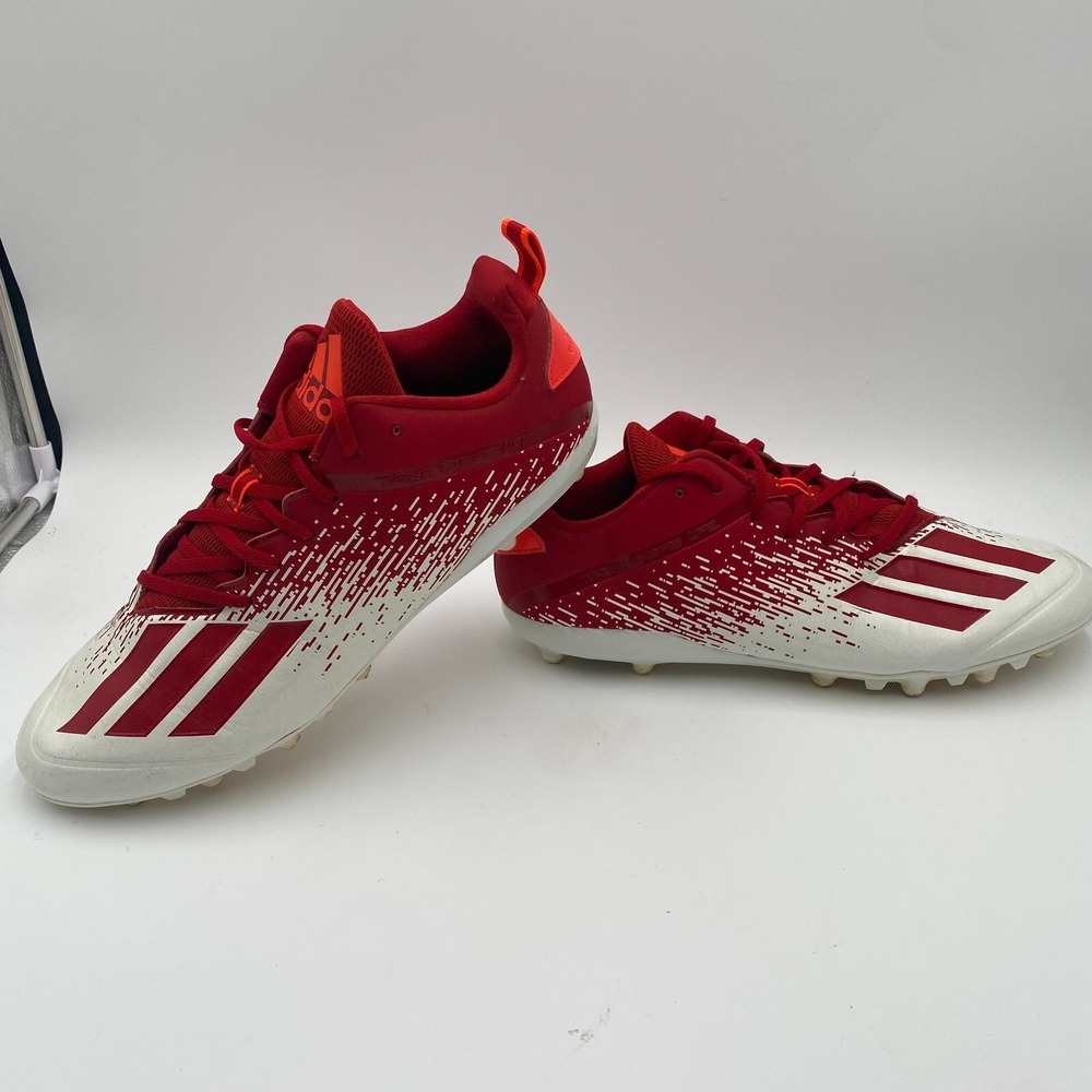 Adidas Men's Adizero‎ Spark Molded Football Cleats Red White EH1607 Size 15